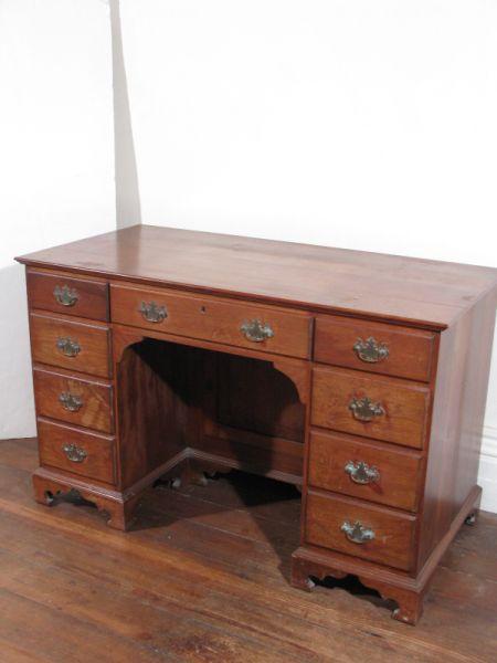 Appraisal: Chippendale Style Kneehole Writing Desk mahogany th c eight lipped