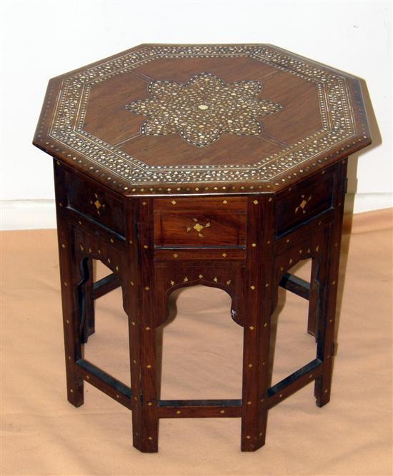 Appraisal: AN EASTERN HARDWOOD TABLE with inlaid bone decoration - in