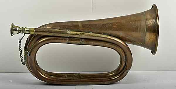 Appraisal: US Unmarked Cavalry Bugle This double-twist red brass or copper