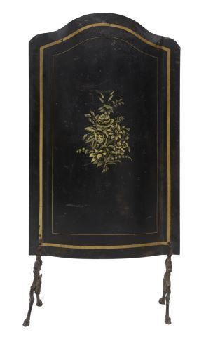 Appraisal: French Napoleon III period iron fireplace screen th c iron