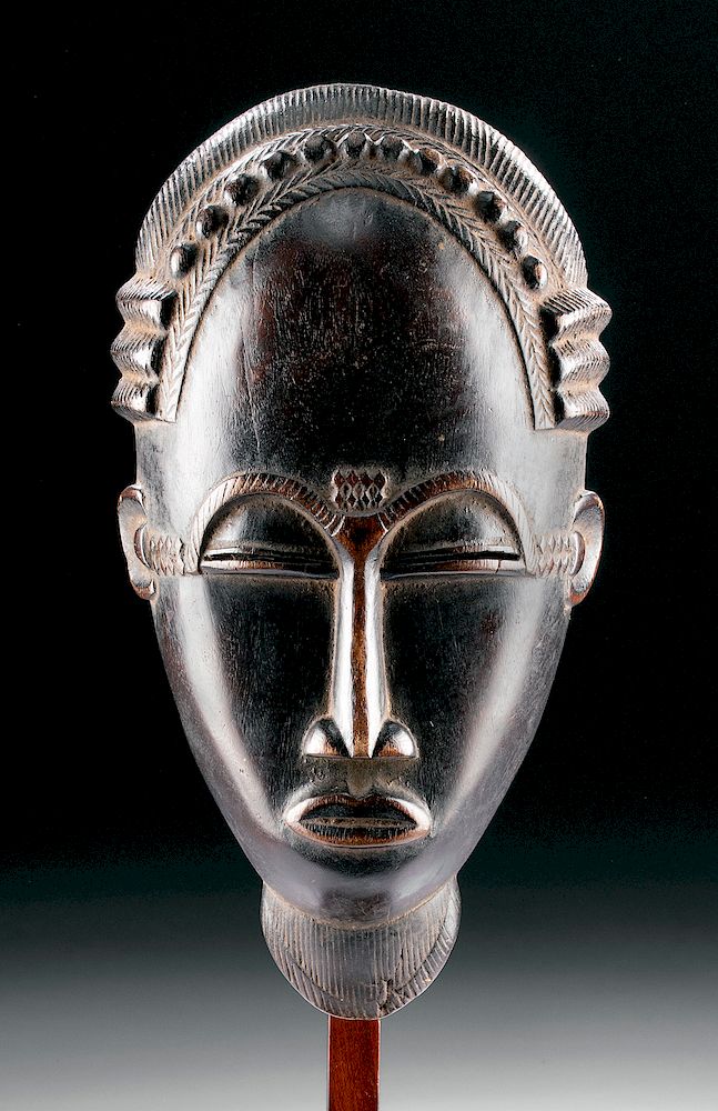 Appraisal: Early th C African Baule Wood Mask Western Africa Cote