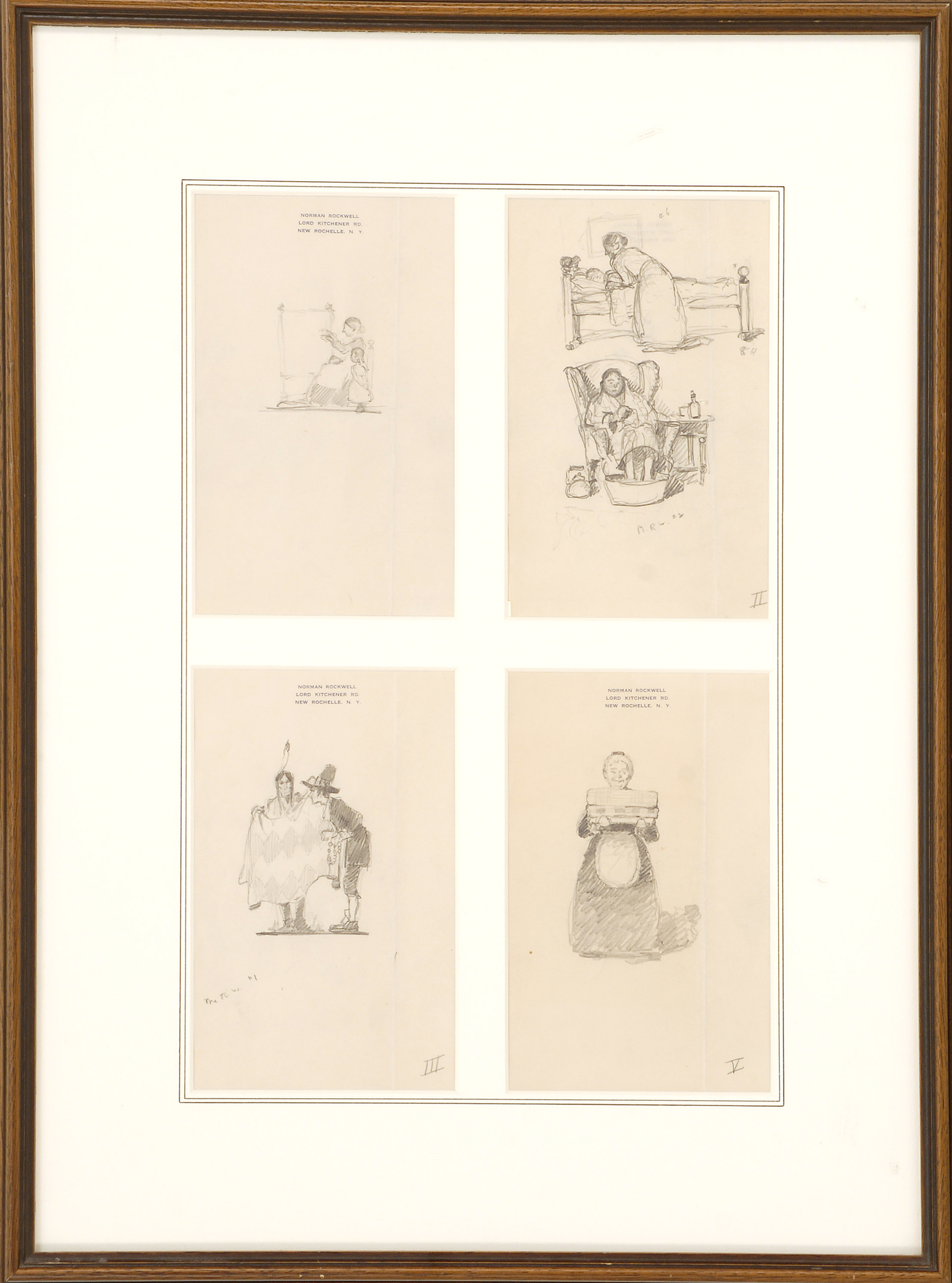 Appraisal: NORMAN ROCKWELLNew York Massachusetts - Four pencil sketches Unused sketches