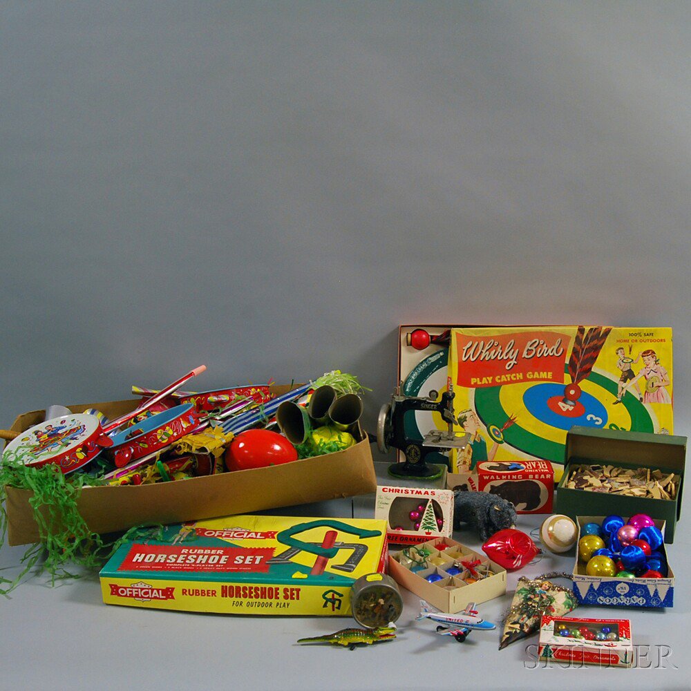 Appraisal: Eight Miscellaneous Toys and Games including a metal toy Singer