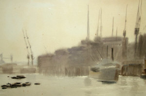 Appraisal: Williams mid th century- Busy Dock scene watercolour signed and