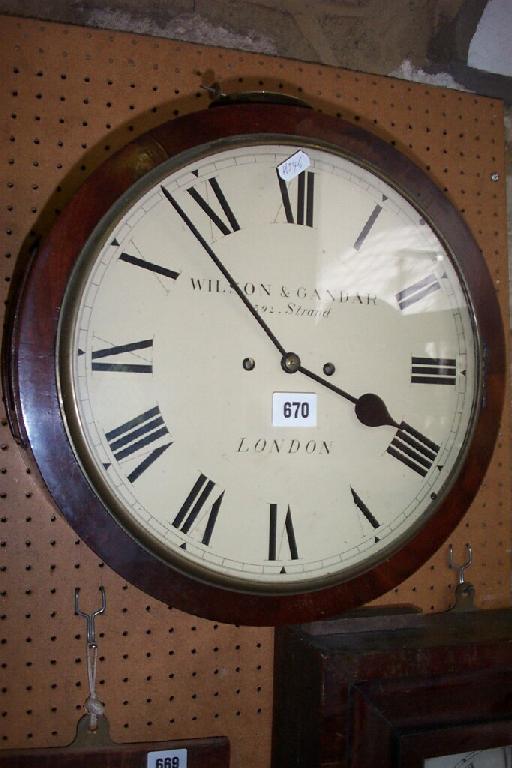 Appraisal: A th century dial clock mahogany veneered drum shaped case