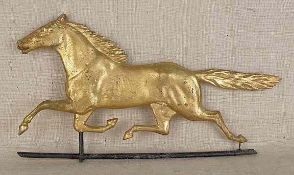 Appraisal: New England Smuggler copper hollow body running horse weathervane th