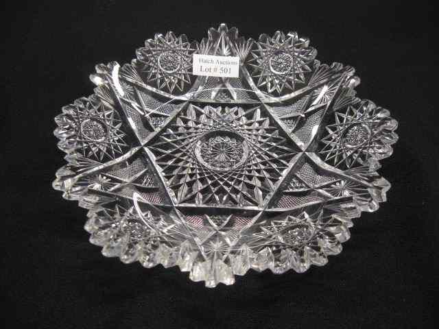 Appraisal: Brilliant Period Cut Glass Dish six pointed star finely cut