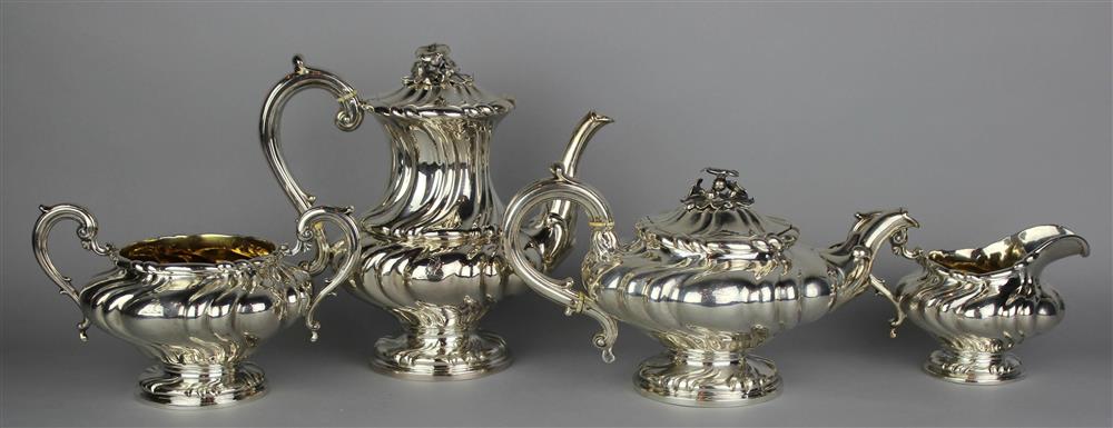 Appraisal: WILLIAM IV SILVER FOUR PIECE TEA AND COFFEE SERVICE by