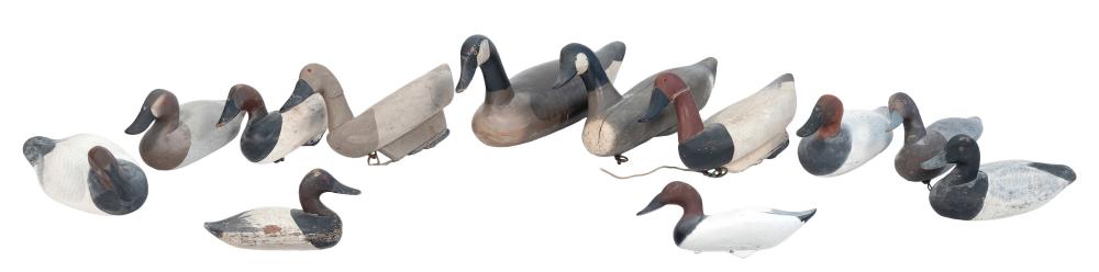 Appraisal: TWELVE CHESAPEAKE BAY DECOYS LENGTHS FROM TO TWELVE CHESAPEAKE BAY