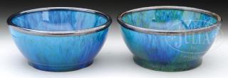 Appraisal: PAIR OF MP SEVRES BLUE FLAMBE BOWLS PAIR OF MP