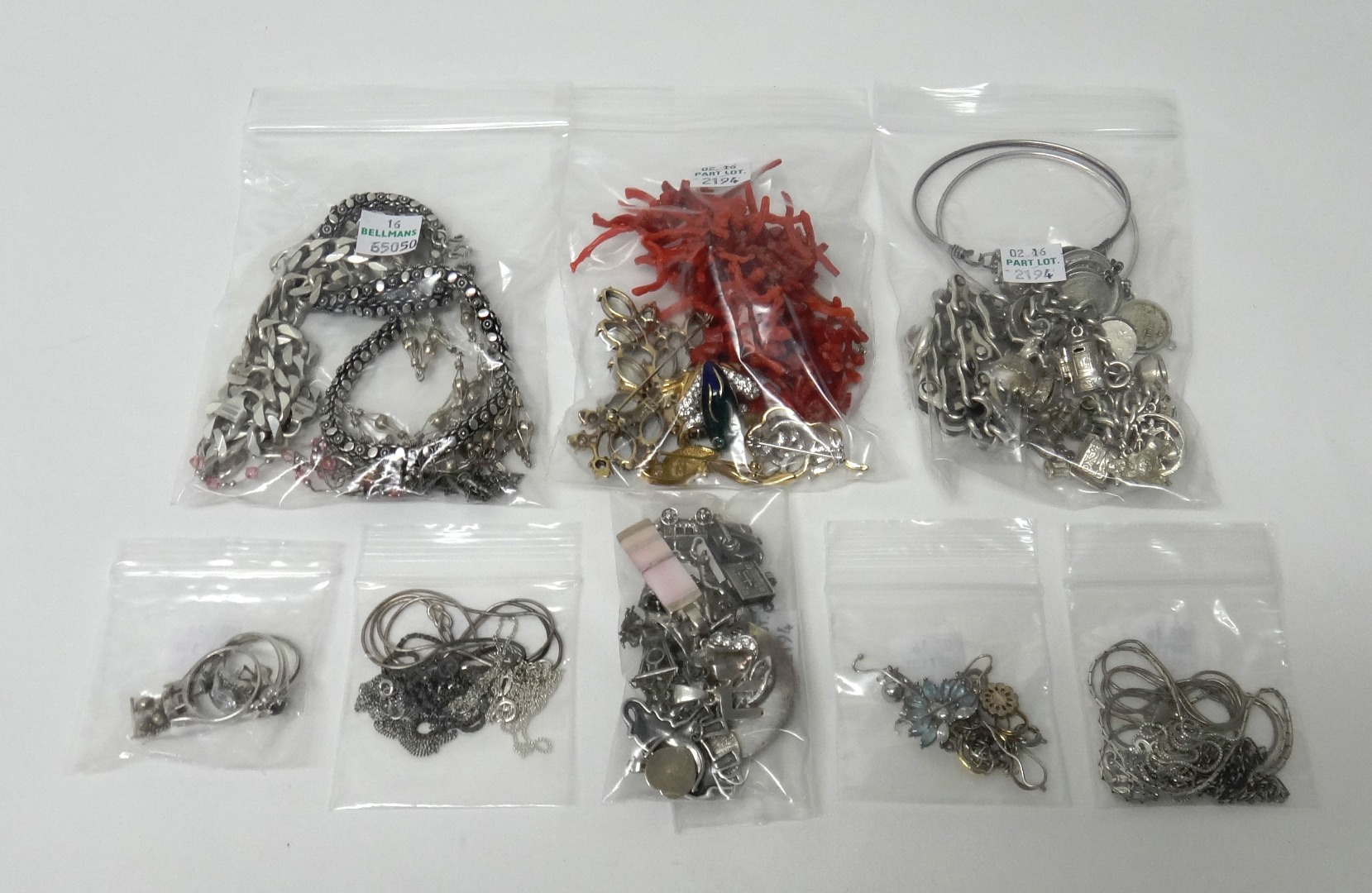 Appraisal: Silver and other jewellery comprising a charm bracelet a Cred