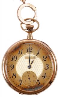 Appraisal: kt Waltham Pocket Watch gold-tone dial black Arabic numeral hour