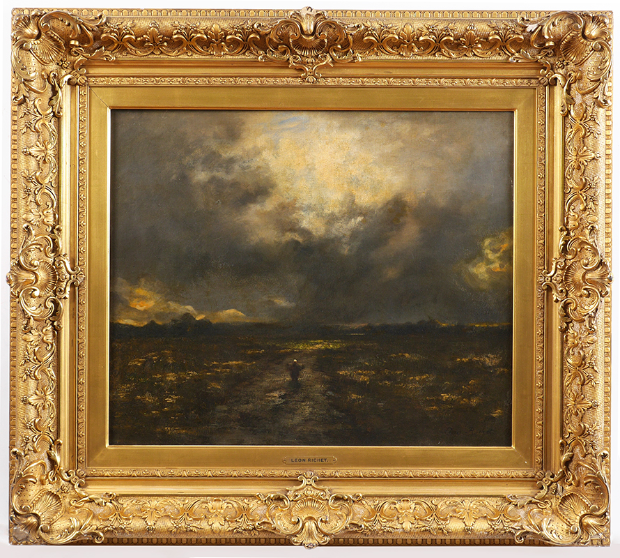 Appraisal: RICHET Leon French - Figure in a Dark Stormy Landscape