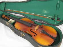 Appraisal: A violin and bow in case