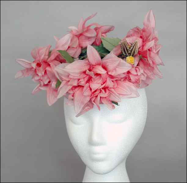 Appraisal: BES-BEN PINK FLOWERS WITH A BEE HAT c - Large