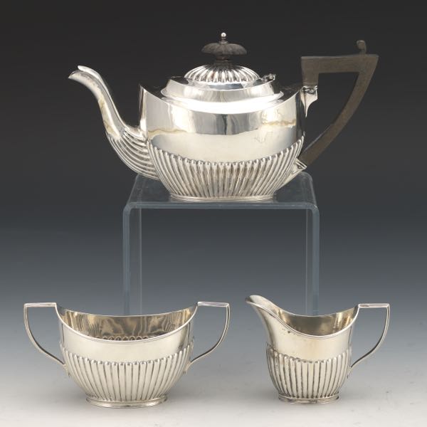 Appraisal: ENGLISH STERLING SILVER FOUR-PIECE MORNING TEA SERVICE BY VARIOUS MAKERS