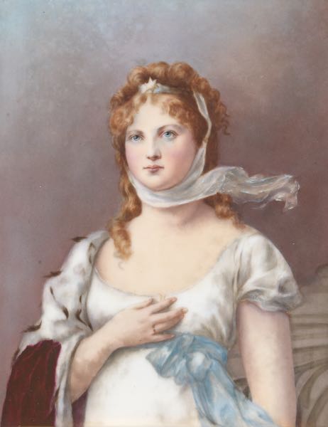 Appraisal: PORCELAIN PLAQUE OF PRINCESS LOUISE x Hand painted in polychrome