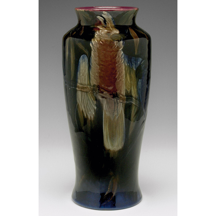 Appraisal: Rare Rookwood vase shouldered shape covered in a Black Opal