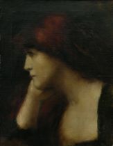 Appraisal: Jean Jacques Henner French - A Red Haired Beauty Oil