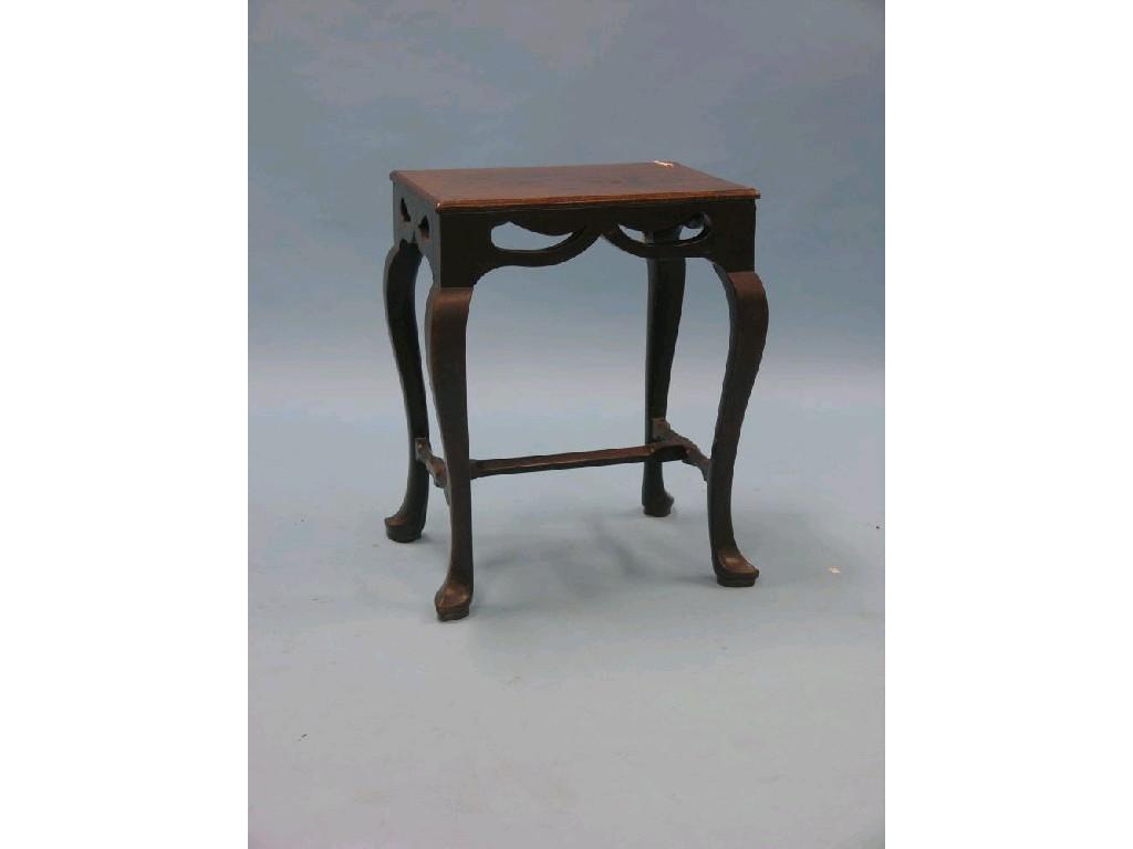 Appraisal: An early George III mahogany stool rectangular seat above shaped