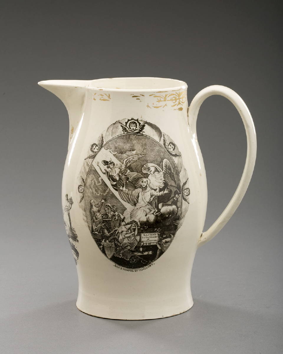 Appraisal: THE APOTHEOSIS OF WASHINGTON' AND 'LIBERTY ' ENGLISH CREAMWARE BLACK