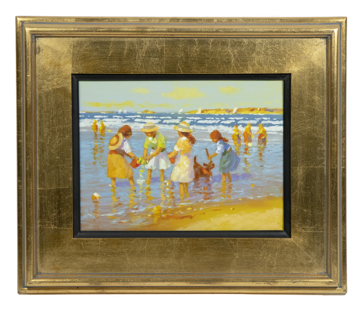 Appraisal: VERNON BROE ME IL - Children at the Seashore oil