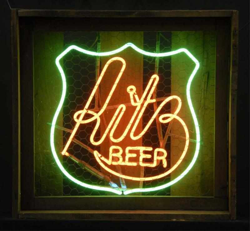 Appraisal: Ritz Beer Shield Neon Sign Description s Schoenhofen Edelweiss Co