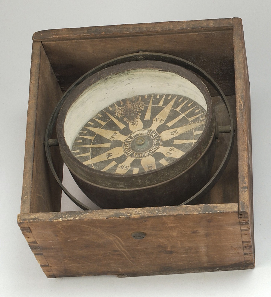 Appraisal: CASED BRASS DRY CARD COMPASS Circa By Robert Merrill New