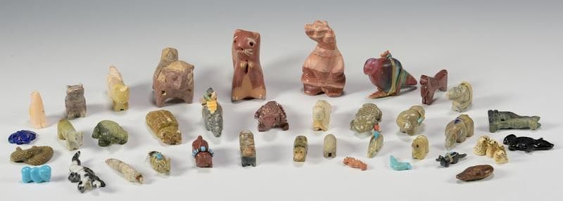 Appraisal: Stone and Ceramic Fetishes Native American Group of Native American