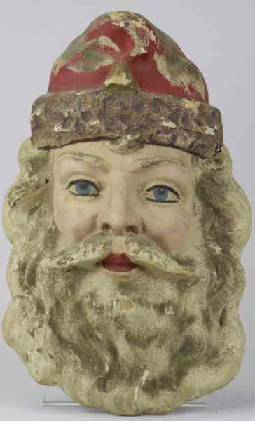 Appraisal: EARLY COMPOSITION SANTA CLAUS HEAD Germany large German pressed and