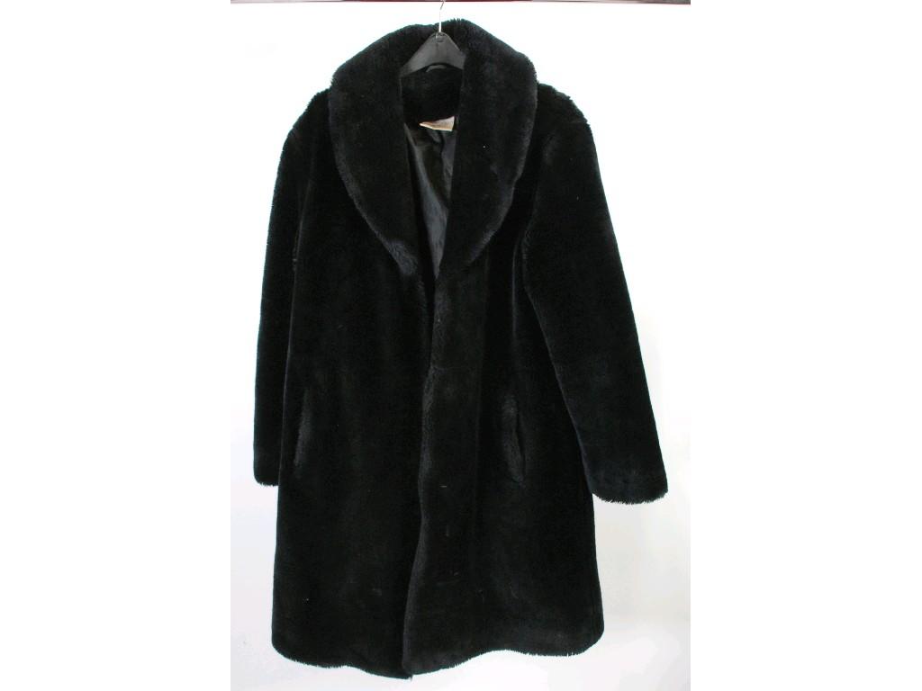 Appraisal: LADY'S 'SARA' BLACK ACRYLLIC FULL LENGTH IMITATION FUR COAT with