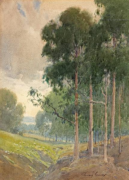 Appraisal: Percy Gray - Eucalyptus by a shallow ravine signed 'Percy