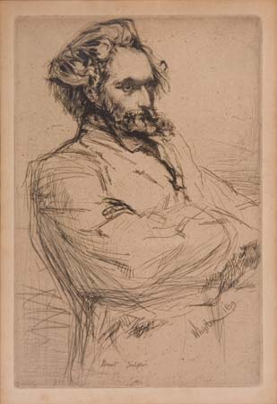 Appraisal: JAMES A M WHISTLER Drouet Etching on cream laid paper