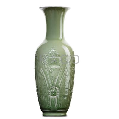 Appraisal: TAXILE DOAT SEVRES Baluster vase with celadon glaze over pate-sur-pate