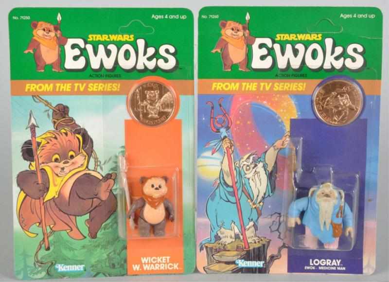 Appraisal: Lot of Star Wars Ewoks Carded Figures Description Includes Wicket