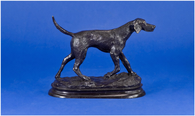 Appraisal: Bronze Animal Figure Foxhound inches tall inches long