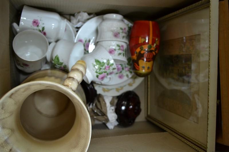 Appraisal: ECCLECTIC BOX LOT INCL A MARITIME PAINTING A SHORTER JUG