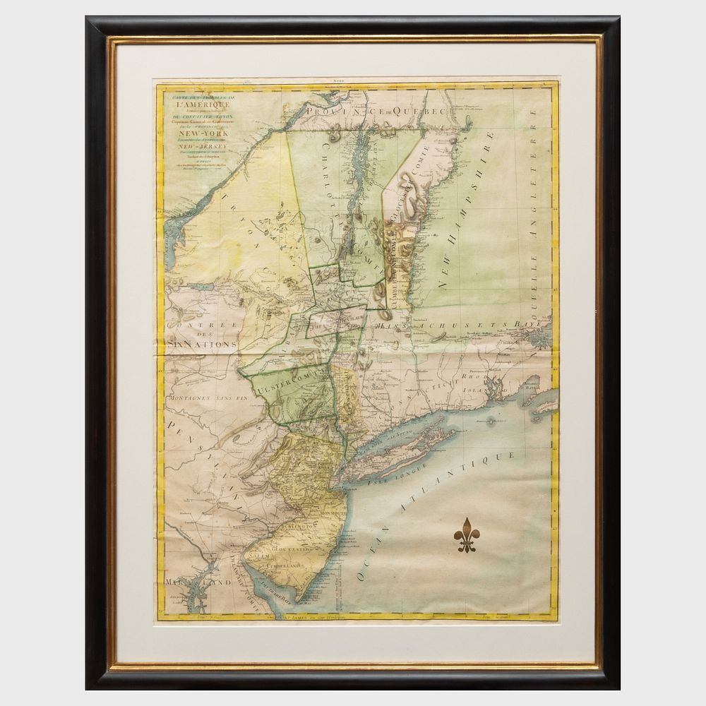 Appraisal: Carte de Troubles de L'Am rique Engraved map with hand-coloring