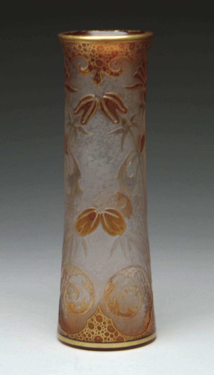 Appraisal: HONESDALE CAMEO VASE Cameo decoration of orange flower blossoms and