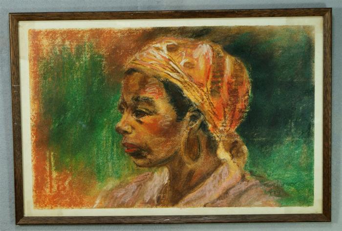 Appraisal: Andrew Turner American - pastel on paper x African American