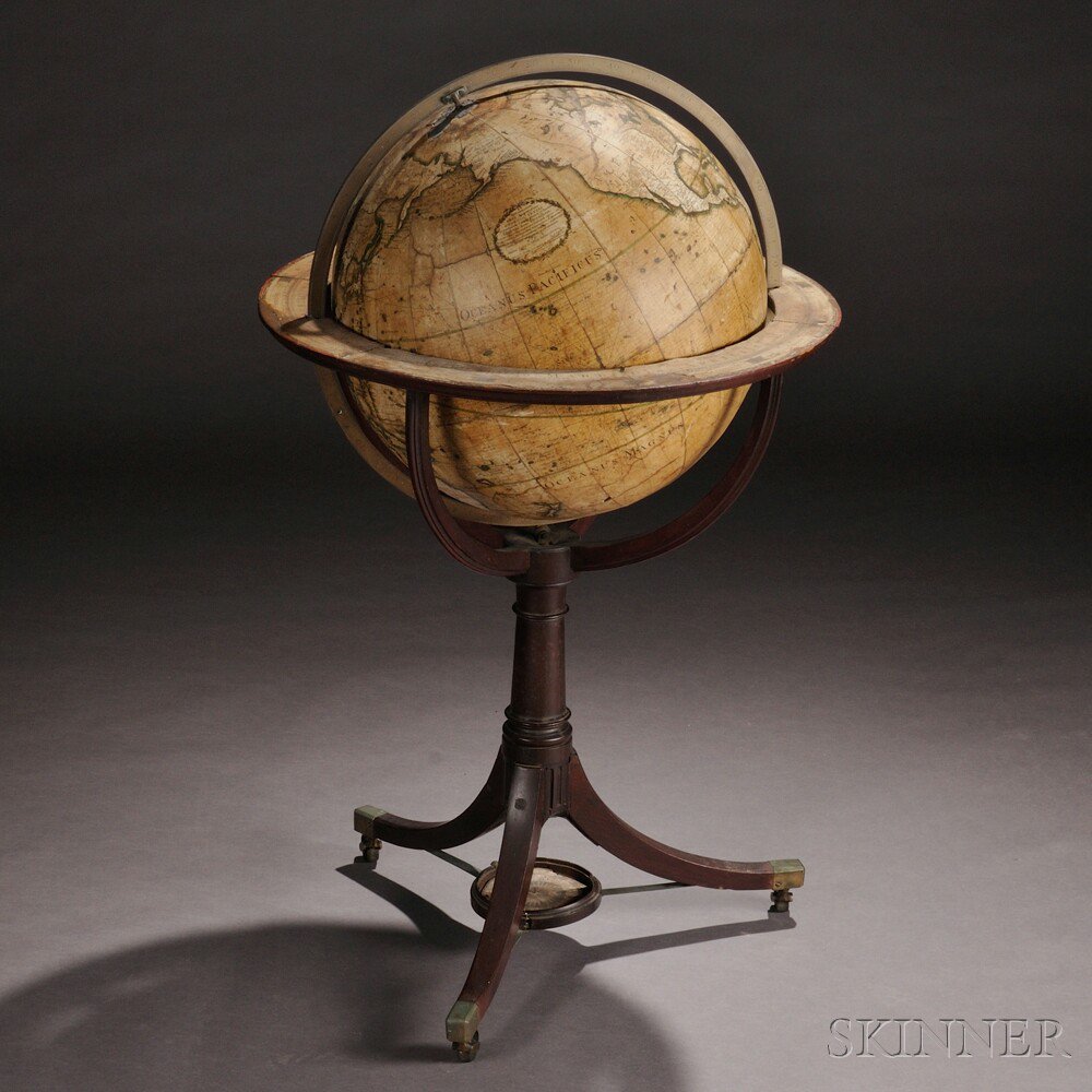 Appraisal: Dudley Adams -inch Terrestrial Globe c twenty-four printed gores on