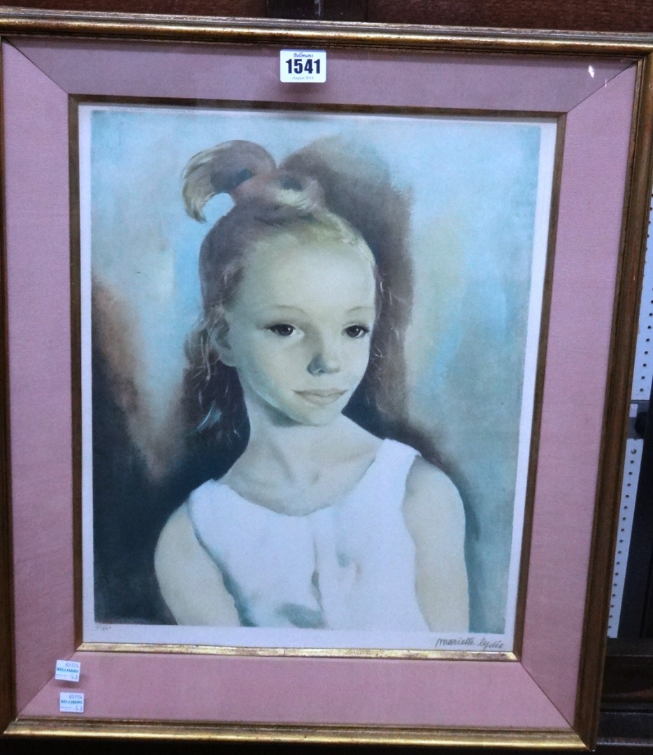 Appraisal: Mariette Lydis - Study of a young girl colour print