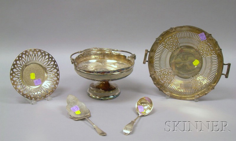 Appraisal: Five Victorian Silver Plated Flatware and Table Items a Rogers