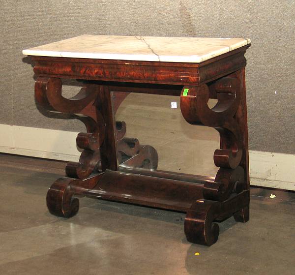 Appraisal: A Classical mahogany console table height in width in depth