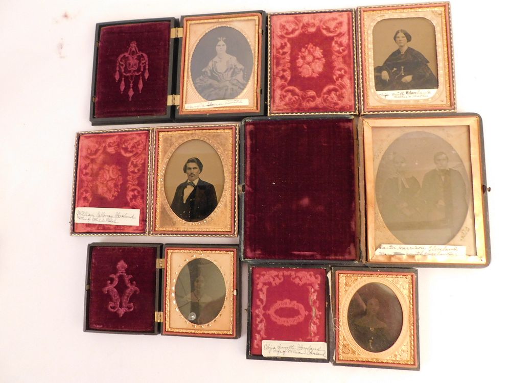 Appraisal: AMBROTYPES SMITH CLEVELAND FAMILIES Lot of antique ambrotypes related to