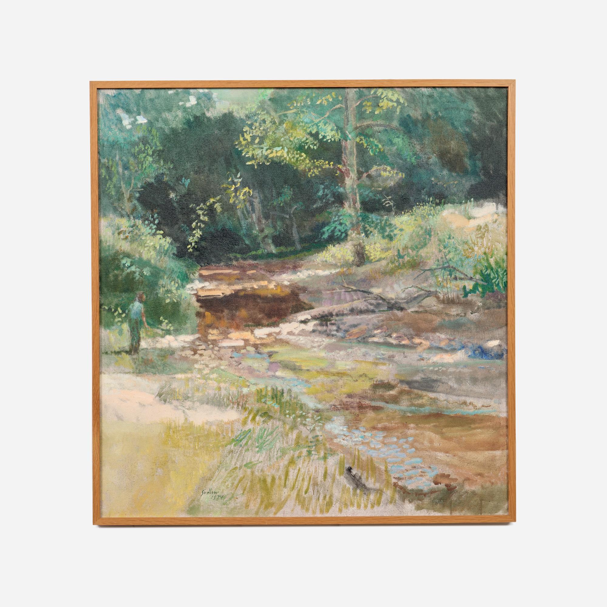 Appraisal: ROBERT SUDLOW ALDER TREE AND STREAM AT NOON OIL ON