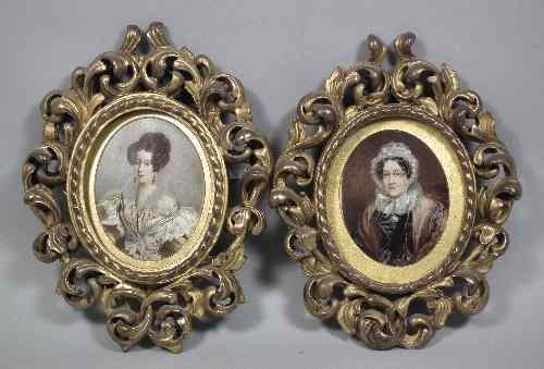 Appraisal: th Century English School - Two oval shoulder-length miniature portraits