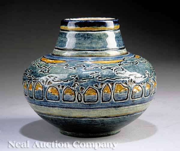 Appraisal: A Newcomb College Art Pottery High Glaze Vase c decorated