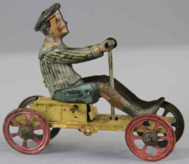 Appraisal: KELLERMAN BOY ON IRISH MAIL PENNY TOY Germany lithographed tin