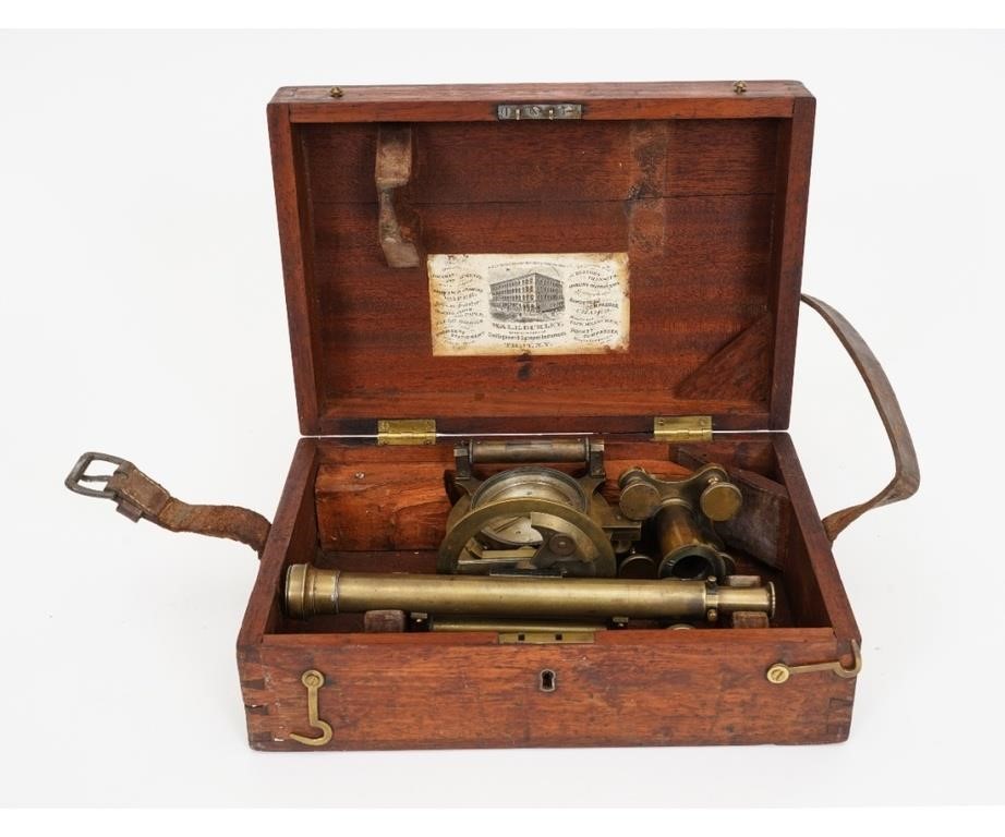 Appraisal: W L E Gurley labeled mahogany case with brass surveyors